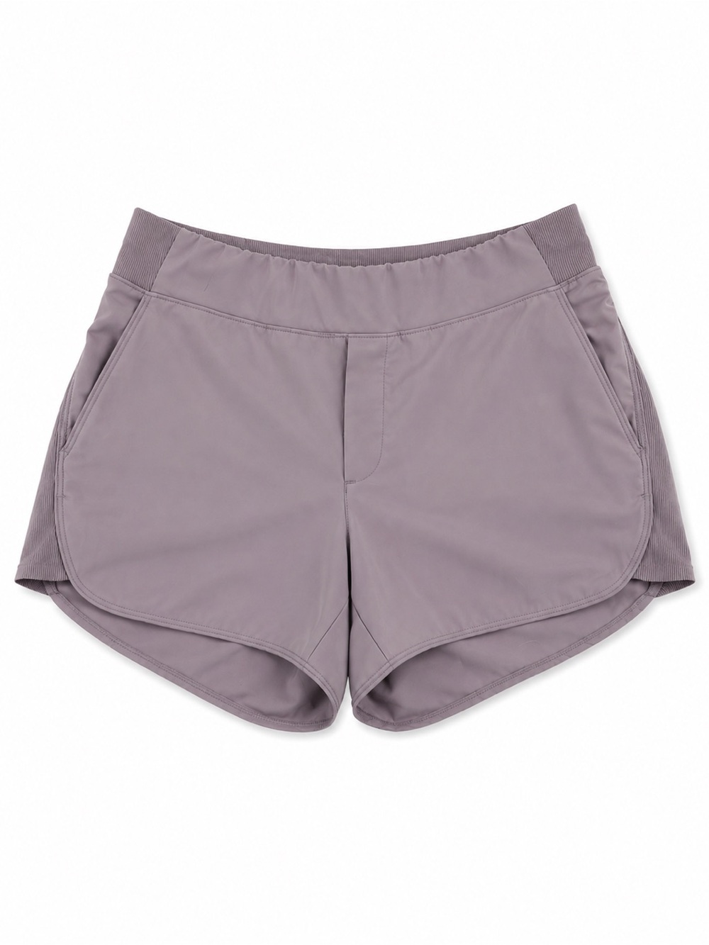 Athleta Mauve Purple Athletic Shorts Ribbed Side Performance Travel Size 8